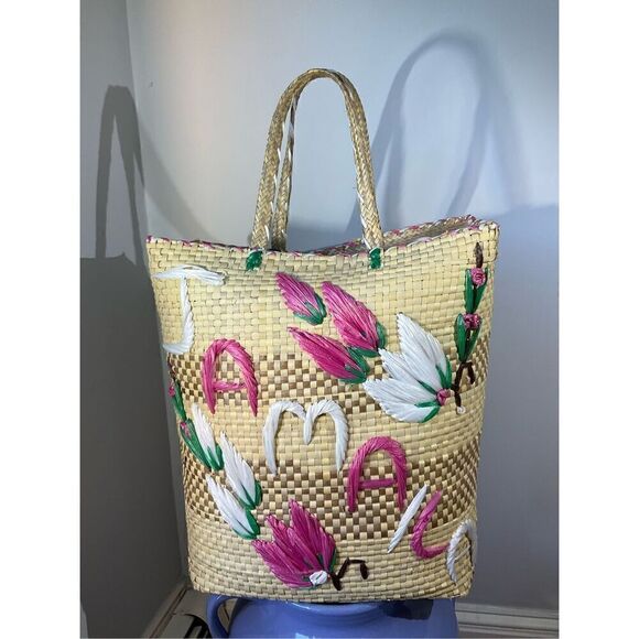 Large Zip Raffia Jamaica Bag, Vintage - Picture 8 of 14